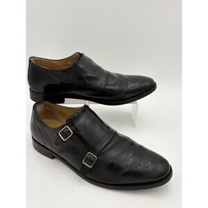 Cole Haan Grand.OS Men's Black‎ Leather Double Monk Strap Dress Shoes Size 10W
